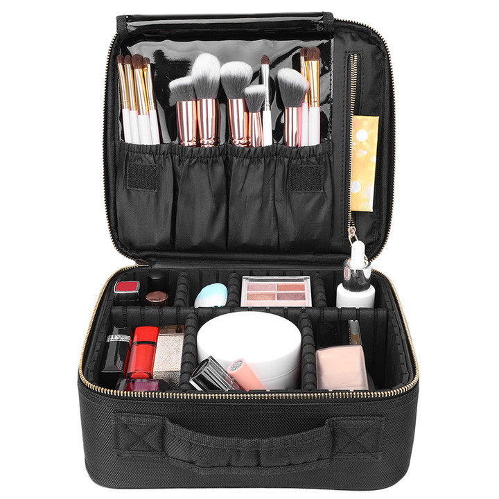 Professional Cosmetic Makeup Bag Organizer Makeup Boxes Black
