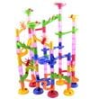 Marble Run Sets For Kids - 105 Pieces Marble Race Track Marble Maze Madness Game Stem Building Tower