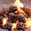 Reusable Ceramic Human Skull Flame Fireproof Logs For Bonfires, Fireplaces, Fire Pits, Gothic Flame