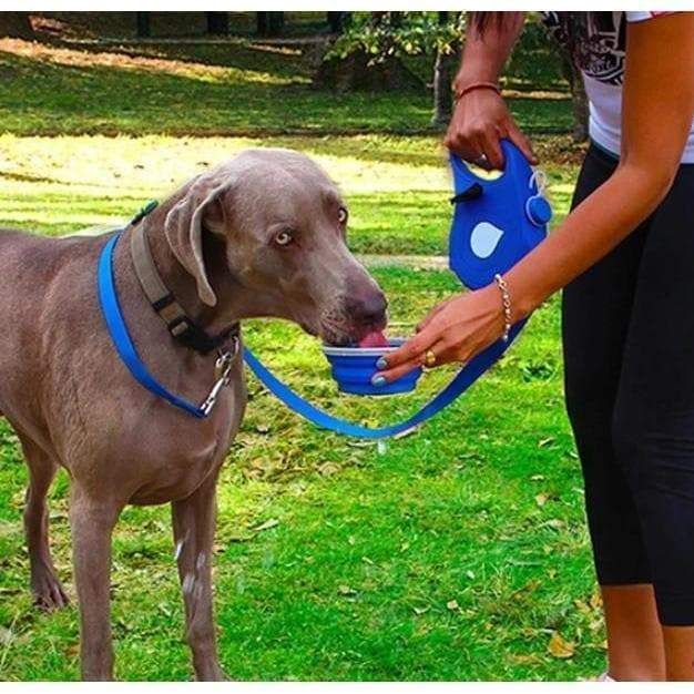 Essential Leash - Multi-Functional Dog Leash With Built-In Water Bottle, Bowl & Waste Bag Dispenser