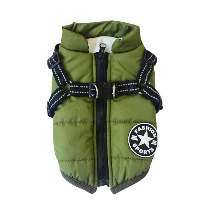 Winter Pet Jacket With Harness