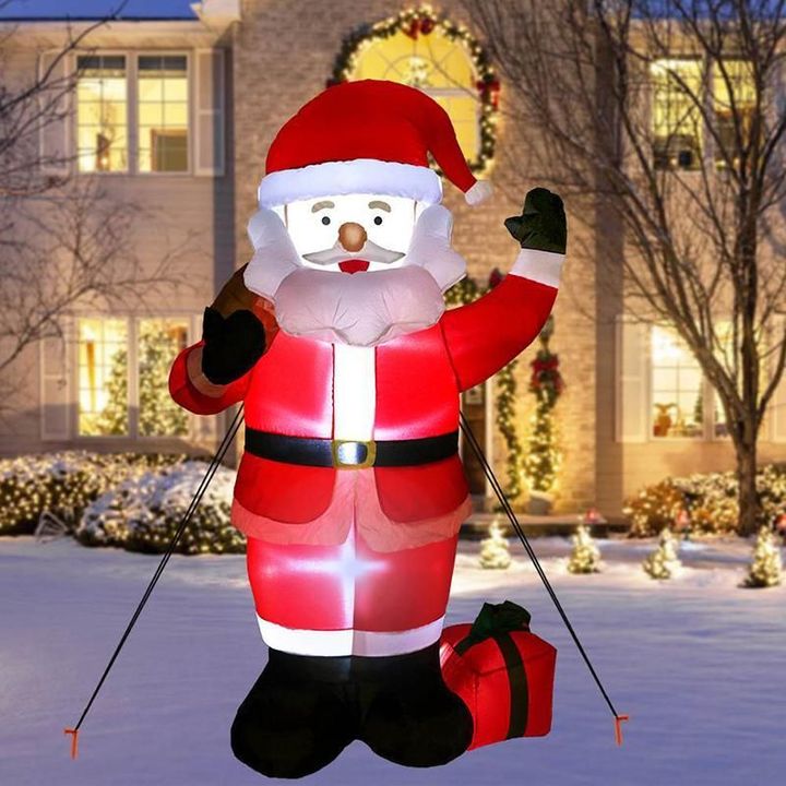 Inflatable Giant Lighted Santa Claus Figure Outdoor Garden Christmas Party Decoration