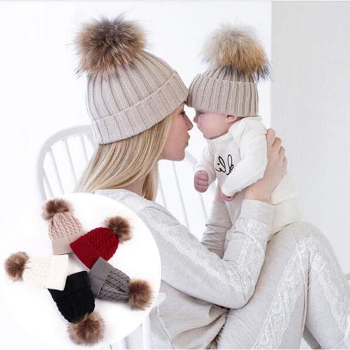 Mother And Baby Beanie Hats
