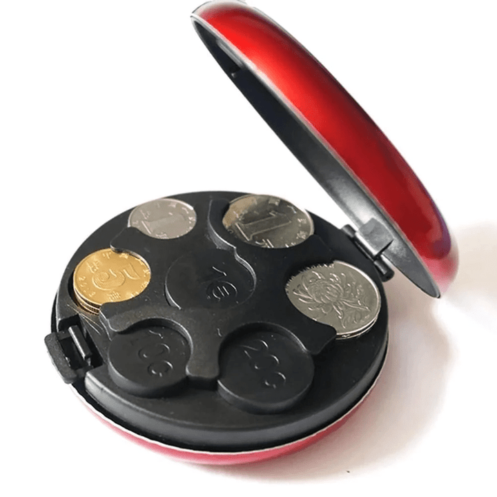 Easy Pocket Coin Dispenser Euro Dollar Coin Storage Box Purse Wallet Coin Organizer