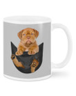 Dogue De Bordeaux In Pocket White Mugs Ceramic Mug 11 Oz 15 Oz Coffee Mug, Great Gifts For Thanksgiving Birthday Christmas