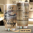 Personalized Sky Is My Therapy Stainless Steel Tumbler Cup
