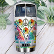 Hippie Van Tie Dye Pattern Peace Hippie Campervan Personalized Stainless Steel Tumbler Cup
