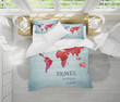 World Map Travel Is Always A Good Idea  Bed Sheets Spread  Duvet Cover Bedding Sets