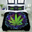 Weed Cannabis Leaf Mandala  Bed Sheets Spread  Duvet Cover Bedding Sets
