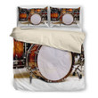 White Drums Set  Bed Sheets Spread  Duvet Cover Bedding Sets Gift For Drummer