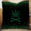 Cannabis Crossbones Quilt Blanket Great Customized Blanket Gifts For Birthday Christmas Thanksgiving