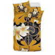 Turtle And Plumeria Yellow Bedding Set Bed Sheets Spread  Duvet Cover Bedding Sets