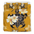 Turtle And Plumeria Yellow Bedding Set Bed Sheets Spread  Duvet Cover Bedding Sets