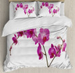 Wild Orchids Petal Florets Branch Romantic Flowers  Bed Sheets Spread  Duvet Cover Bedding Sets