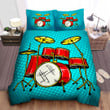 Red And Yellow Drum Set Musical Instrument Illustration Bed Sheets Spread Duvet Cover Bedding Sets
