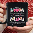 Personalized First Mom Now Mimi With Grandkids Mug Gifts For Her, Mother's Day ,Birthday, Anniversary Customized Name Ceramic Coffee Mug 11-15 Oz