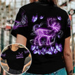 Hunting Country Girl Deer Neon Purple Unisex 3D T-shirt, Hunting Lovers Gift All Over Print Shirt