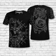Tattoo Dragon Vikings Style Unisex 3D T-shirt, Viking History Till Valhalla Gift All Over Print Shirt