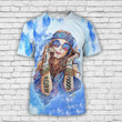 Hippie Girl Good Beautiful Blue Feather Unisex 3D T-shirt, Love The Hippie Girls Gift All Over Print Shirt