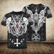 Baphomet Satanic Red Eyes Demon Unisex 3D T-shirt, Halloween Style Dead Ghost Daddy Gift All Over Print Shirt