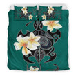 Turtle And Plumeria Bedding Set Bed Sheets Spread  Duvet Cover Bedding Sets
