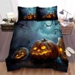 Halloween Dark Jack-O-Lantern Under The Moonlight Bed Sheets Spread Duvet Cover Bedding Sets