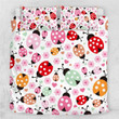Pink Ladybug Kids  Bed Sheets Spread  Duvet Cover Bedding Sets