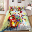 Music Violin Butterflies Bed Sheets Duvet Cover Bedding Set Great Gifts For Birthday Christmas Thanksgiving