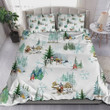 Beagle In The Winter Christmas Bed Sheets Spread Comforter Duvet Cover Bedding Sets