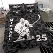 Hockey Camo Custom Duvet Cover Bedding Set With Your Name