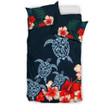 Hawaiian Hibiscus And Polynesian Turtle Bed Sheets Spread Comforter Duvet Cover Bedding Sets