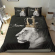 Lion Queen Black Background Personalized Custom Name Duvet Cover Bedding Set