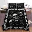Skull Black Cotton Bed Sheets Spread Comforter Duvet Cover Bedding Sets