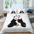 Panda Eating Donut Bed Sheets Duvet Cover Bedding Sets