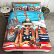 Girls On The Beach Cotton Bed Sheets Spread Comforter Duvet Cover Bedding Sets