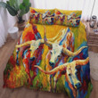 Bison Colorful Bison Artwork Cotton Bed Sheets Spread Comforter Duvet Cover Bedding Sets