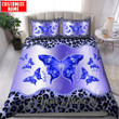 Personalized Butterfly Striped Purple Duvet Cover Bedding Set