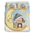 Monkey Sleep Cotton Bed Sheets Spread Comforter Duvet Cover Bedding Sets