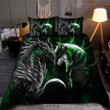 Green Dragon And Wolf Bedding Set (Duvet Cover & Pillow Cases)