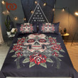 Floral Skull Cotton Bed Sheets Spread Comforter Duvet Cover Bedding Sets