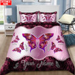 Personalized Butterfly Pink Color Duvet Cover Bedding Set