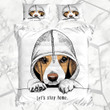 Beagle Dog Let's Stay At Home Bed Sheets Spread Comforter Duvet Cover Bedding Sets