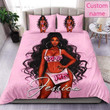 Black Girl Pink Beautiful Custom Name Duvet Cover Bedding Set