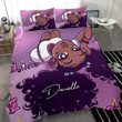 Personalized Black Cool Girl Purple Candle Cotton Bed Sheets Spread Comforter Duvet Cover Bedding Sets