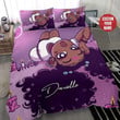 Personalized Black Cool Girl Purple Candle Cotton Bed Sheets Spread Comforter Duvet Cover Bedding Sets