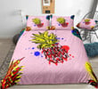 Pink Pineapple Cotton Bed Sheets Spread Comforter Duvet Cover Bedding Sets