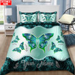 Personalized Butterfly Turquoise Color Duvet Cover Bedding Set