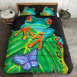 Red-eyed Tree Frog And A Butterfly Painting Bed Sheets Spread Comforter Duvet Cover Bedding Sets