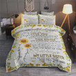 Personalized Sunflower Family To My Little Sister Always Love You Cotton Bed Sheets Spread Comforter Duvet Cover Bedding Sets