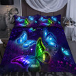 Neon Butterfly Bed Sheets Spread Duvet Cover Bedding Set